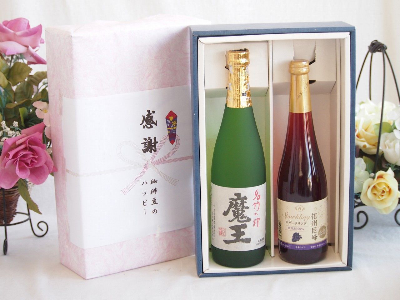 夏の贈り物お中元 感謝の贈り物ボックスプレミアムな芋焼酎と国産ワインセット (北海道の詩 プレミアムなキャンベル赤ワイン 甘口(北海道)720ml大分井上酒造夢のひととき23°720ml