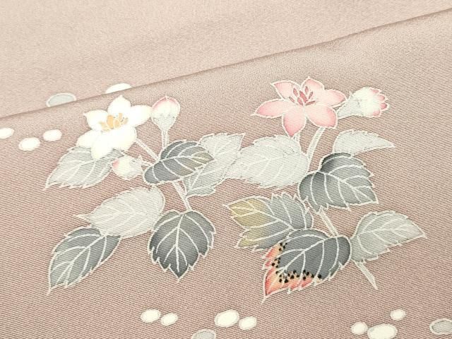 平和屋着物●訪問着　友禅　作家物　枝花文　蛍暈し　正絹　逸品　DAAY5613ud 平和屋着物○訪問着 友禅 作家物 枝花文 蛍暈し 正絹