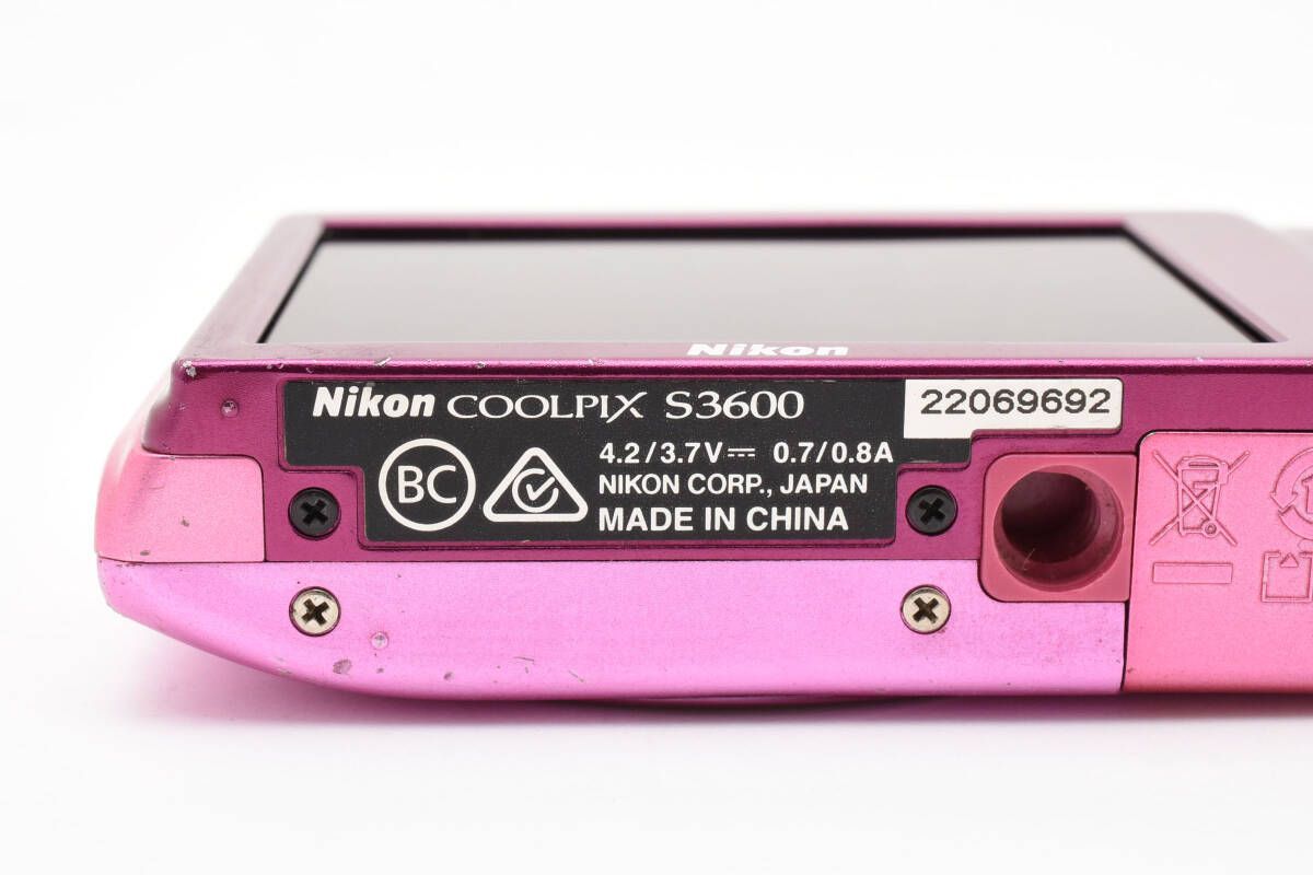 ☆ ニコン 小売 Nikon COOLPIX S3600 ピンク コンパクトデジタルカメラ
