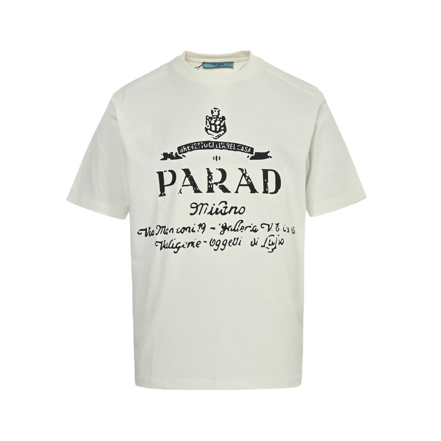 PRADA アートプリント 半袖シャツ サイズ40 今日特価】Prada 25ss 大ロゴサインネーム文字プリント半袖-2