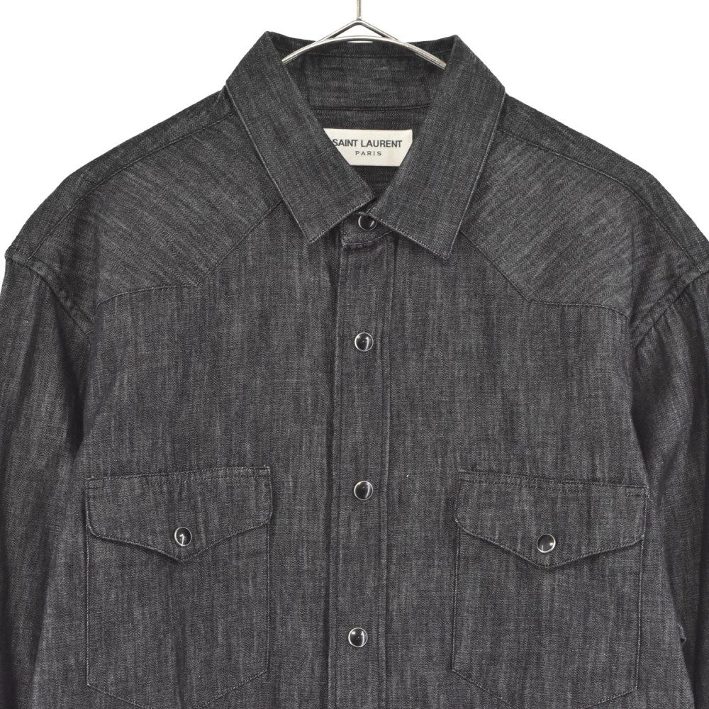 サンローラン シャンブレーウエスタンシャツ