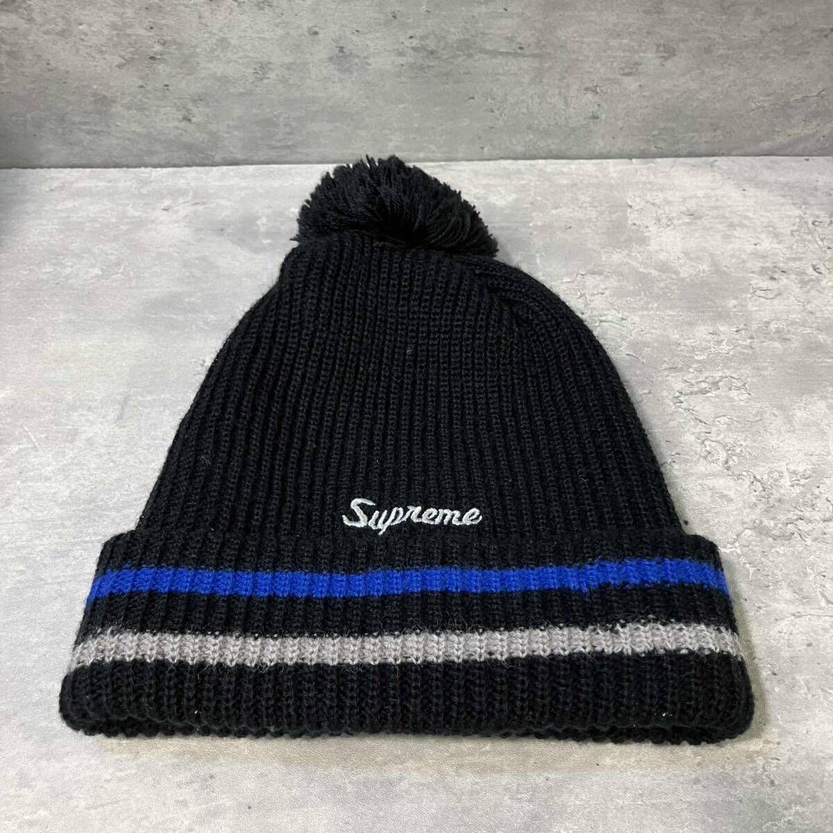 Supreme ポンポンニット帽 ビーニー ブラック シュプリーム