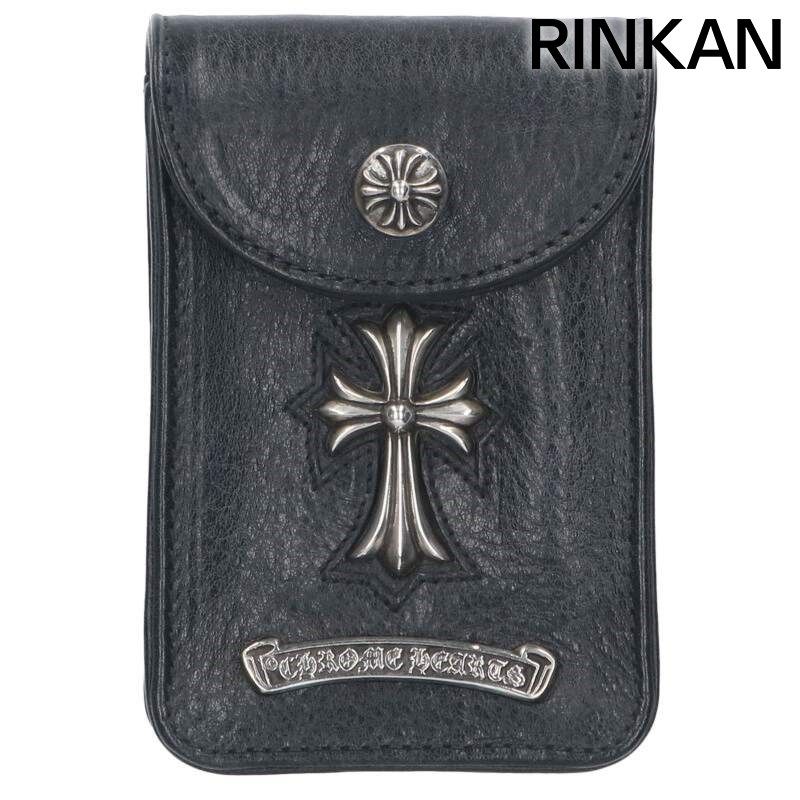 クロムハーツ CIGARETTE CASE スモールCHクロス装飾レザーシガレットケース メンズ