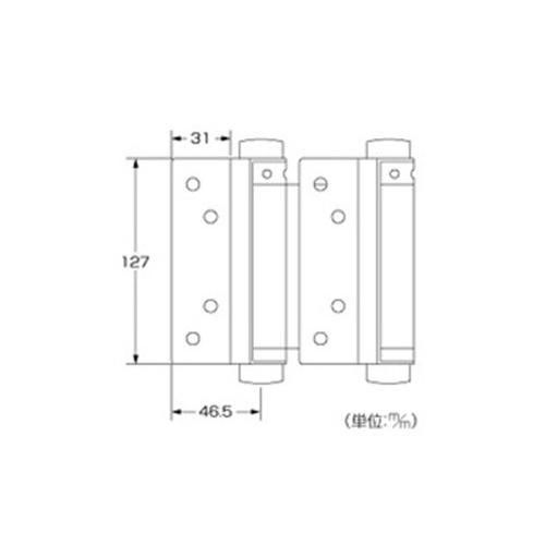 PEN黒塗り自由丁番 両開 127mm 1組入