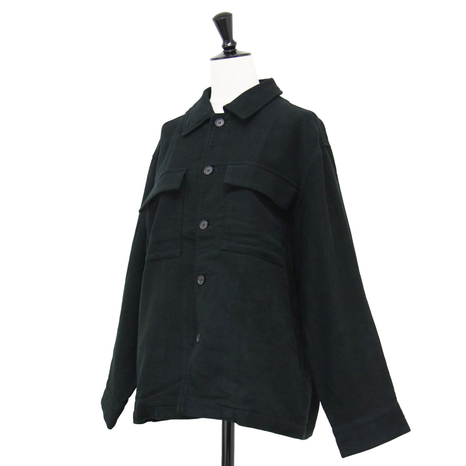 HUIS ハウス ジャケット ブラック 黒 サイズ 24秋冬 モールスキン CPOジャケット ミリタリージャケット 長袖 ステン ワイド コットン アウター ブルゾン 上着 レディース GULLKHAN_COM