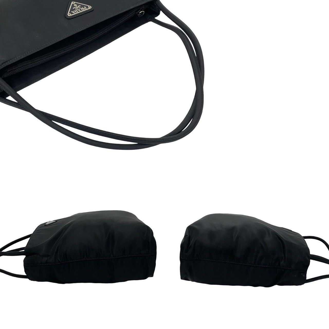 PRADA プラダ 三角ロゴ ナイロン ミニハンドバッグ 三角ロゴ金具ナイロンミニハンドバッグ ブラック ヴィンテージ