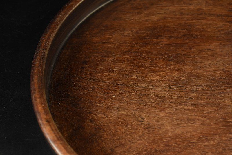 蔵A3642c】煎茶道具 唐木 刳貫盆 丸盆 36㎝ - メルカリ