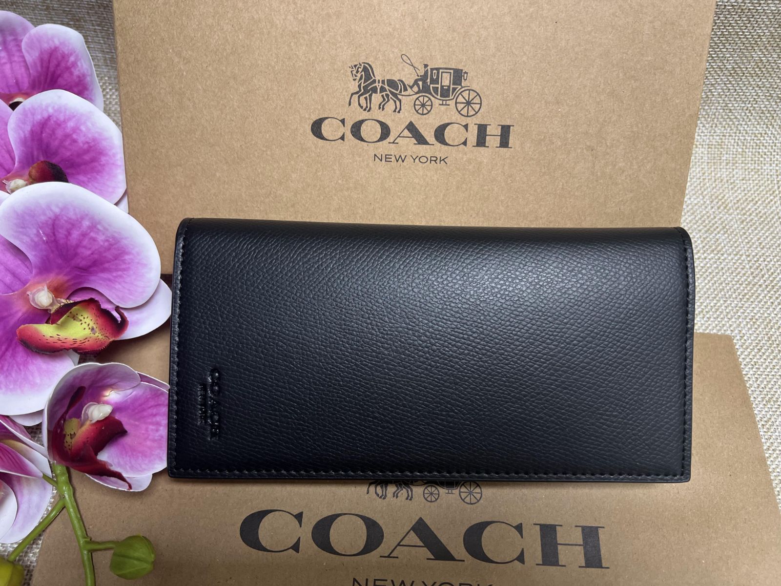 コーチ COACH 二つ折り長財布 ブランド メンズ ロングウォレット 黒