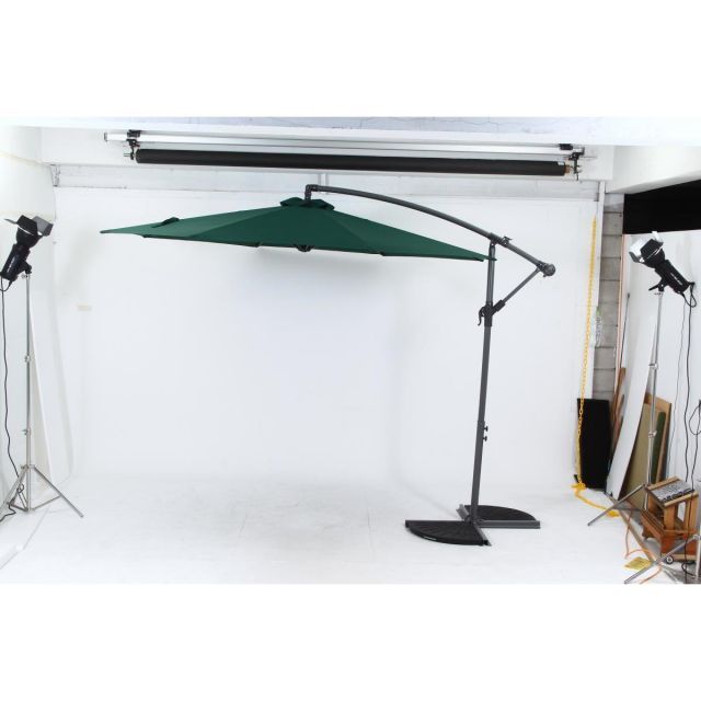 不二貿易 ガーデン パラソル ハンギングパラソル グリーン パラソルのみ セイフティーロック付 幅300×奥行348×高さ240cm 37918 YUZUMIYA_COM