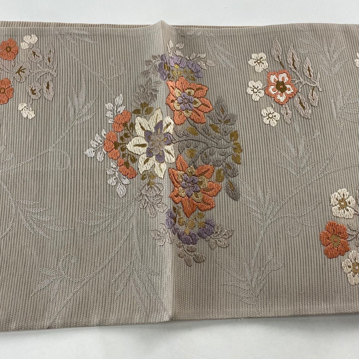 袋帯 六通 絽 波 草花 夏帯 24M509f 袋帯 六通 絽 波 草花 夏帯 24M509f