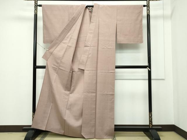 平和屋本店■極上　結城紬　単衣　奥順謹製　はたおり娘　色無地　梅染色　証紙付き　逸品　未使用　CZAA2195s5 平和屋本店□極上 結城紬 単衣 奥順謹製 はたおり娘 色無地 梅染色