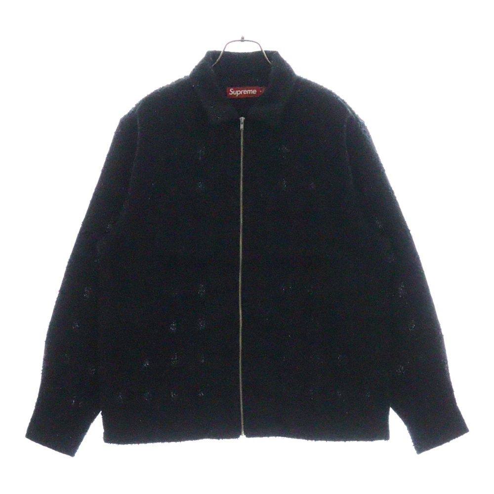 SUPREME シュプリーム 24AW Boucle Zip Up Shirt ブークレ ジップアップ ツイード 長袖シャツ ジャケット ブラック