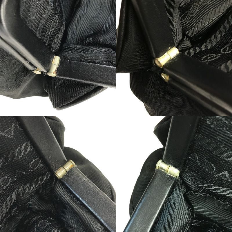 PRADA コインケース 小銭入れ テスートナイロン がま口 三角プレート 黒 PRADA コインケース 小銭入れ テスートナイロン がま口 三角