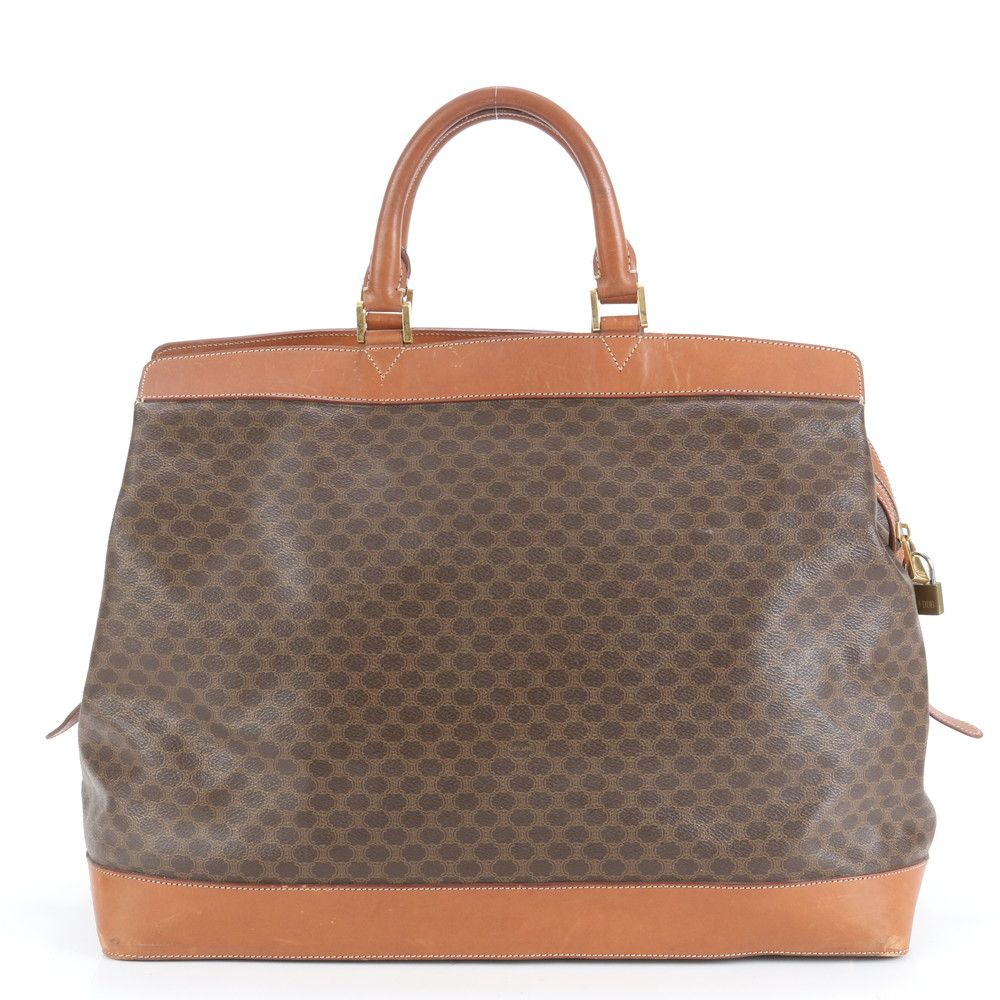 美品 セリーヌ マカダム ボストンバッグ 大容量 A4可 旅行 CELINE セリーヌ ボストンバッグ 旅行バッグ トラベル マカダム