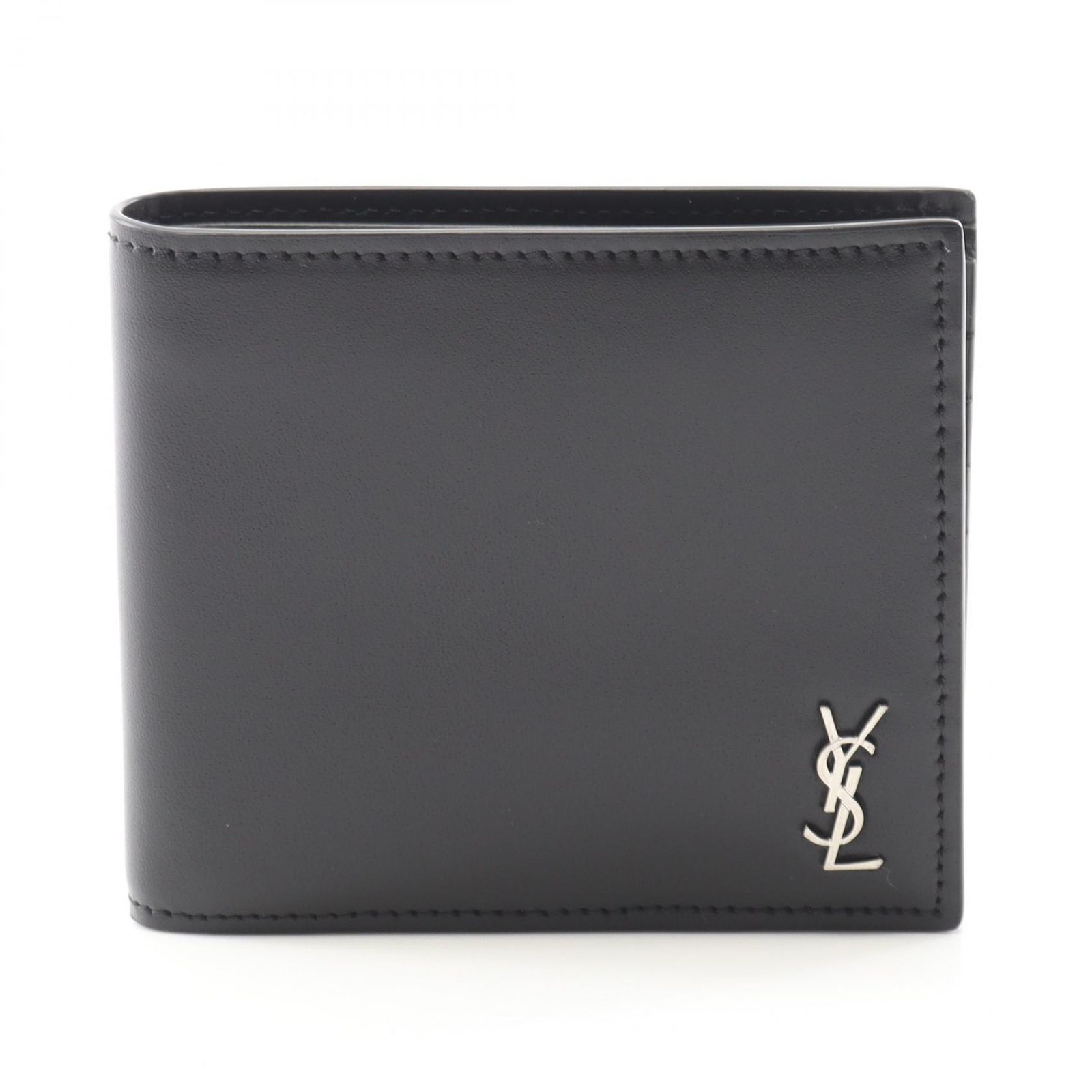 サンローランパリ SAINT LAURENT PARIS 二つ折り財布 タイニー カサンドラ 6077271JB0E1000 ブラック レザー 二つ折り財布 メンズ