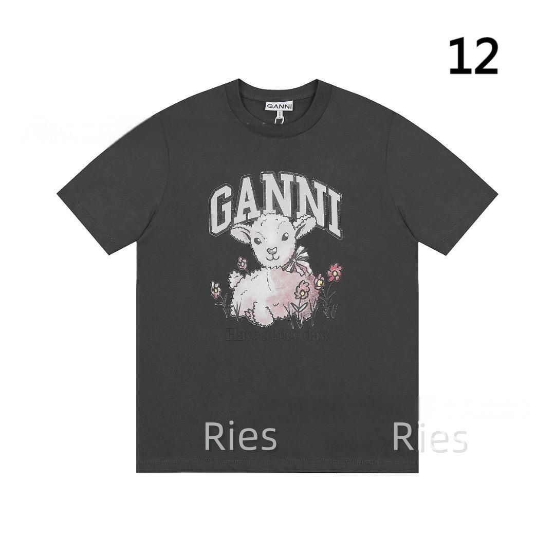 GANNI ガニー Tシャツ 半袖 レディース アルファベットキャットT