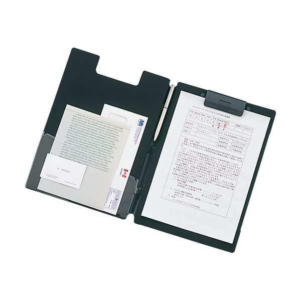 リヒトラブクリップファイル 捺印対応 A4 40枚収容 黒 F-2660-24 1セット 10枚