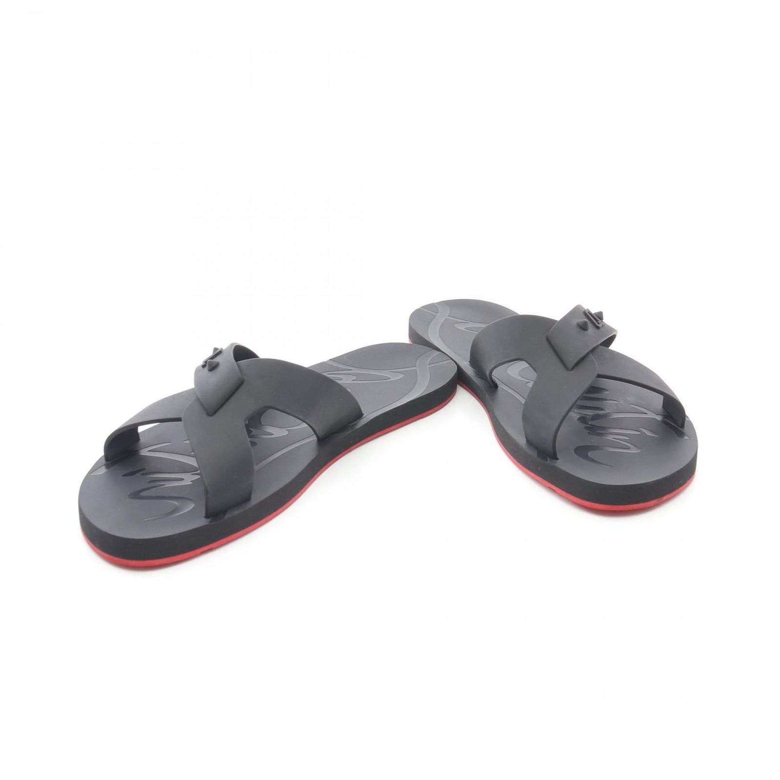 Christian Louboutin☆サンダル Loubi Cross Loubi Cross - Mules - Rubber - Black - Men - Christian
