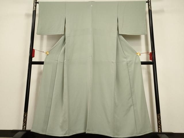 平和屋着物▽上質な色無地 単衣 薄青色 正絹 逸品 AAAU6440iu 平和