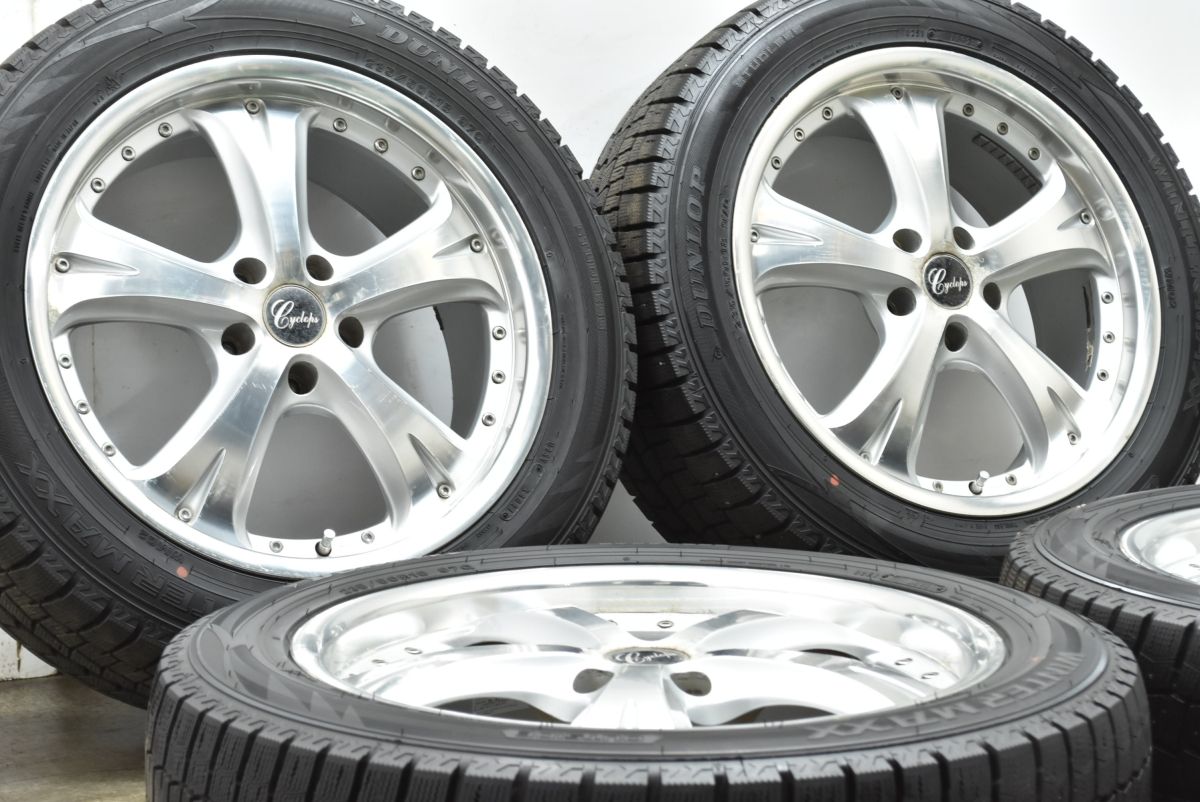 バリ溝 VOLTEC Cyclops 18in 7.5JJ 38 PCD114.3 ダンロップ ウインターマックス WM02 235 50R18 アルファード ヴェルファイア