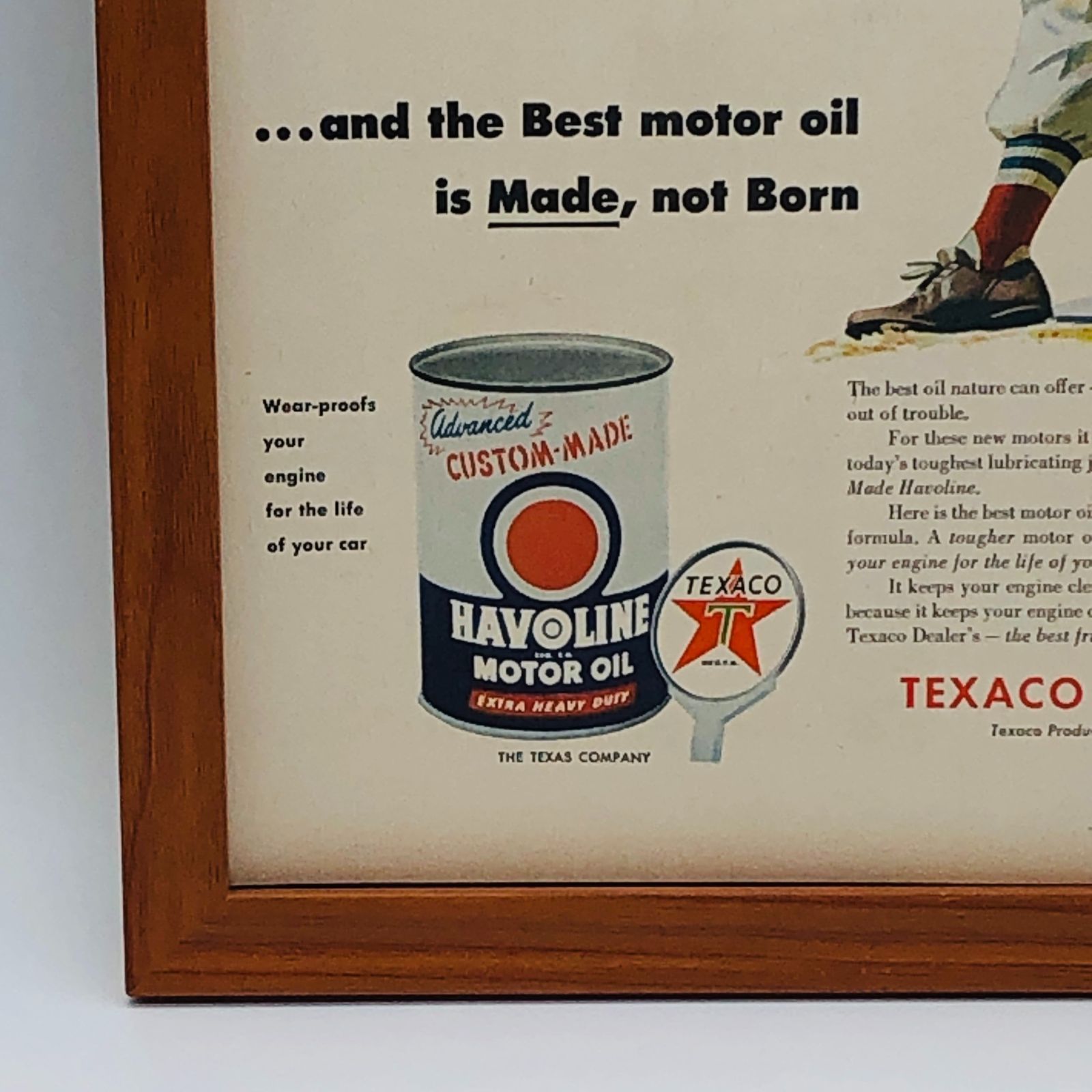 ビンテージ 広告　ポスター フレーム付　当時物　『 テキサコ (Texaco) 』　1950's　オリジナル アメリカ 輸入 雑貨　ヴィンテージ　雑誌　 アドバタイジング レトロ ( AZ1657 )