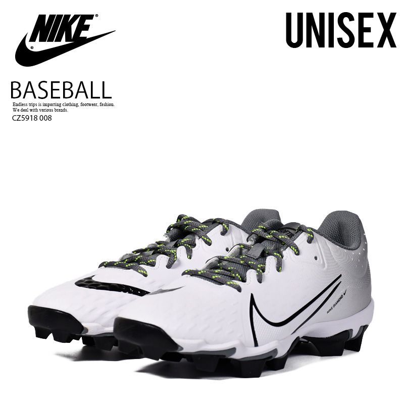 NIKE ナイキ WOMENS HYPERDIAMOND 4 KEYSTONE ウィメンズ ハイパーダイアモンド 4 キーストン ユニセックス メンズ レディース 野球 ベースボールシューズ クール グレー|ブラック ホワイト CZ5918 008