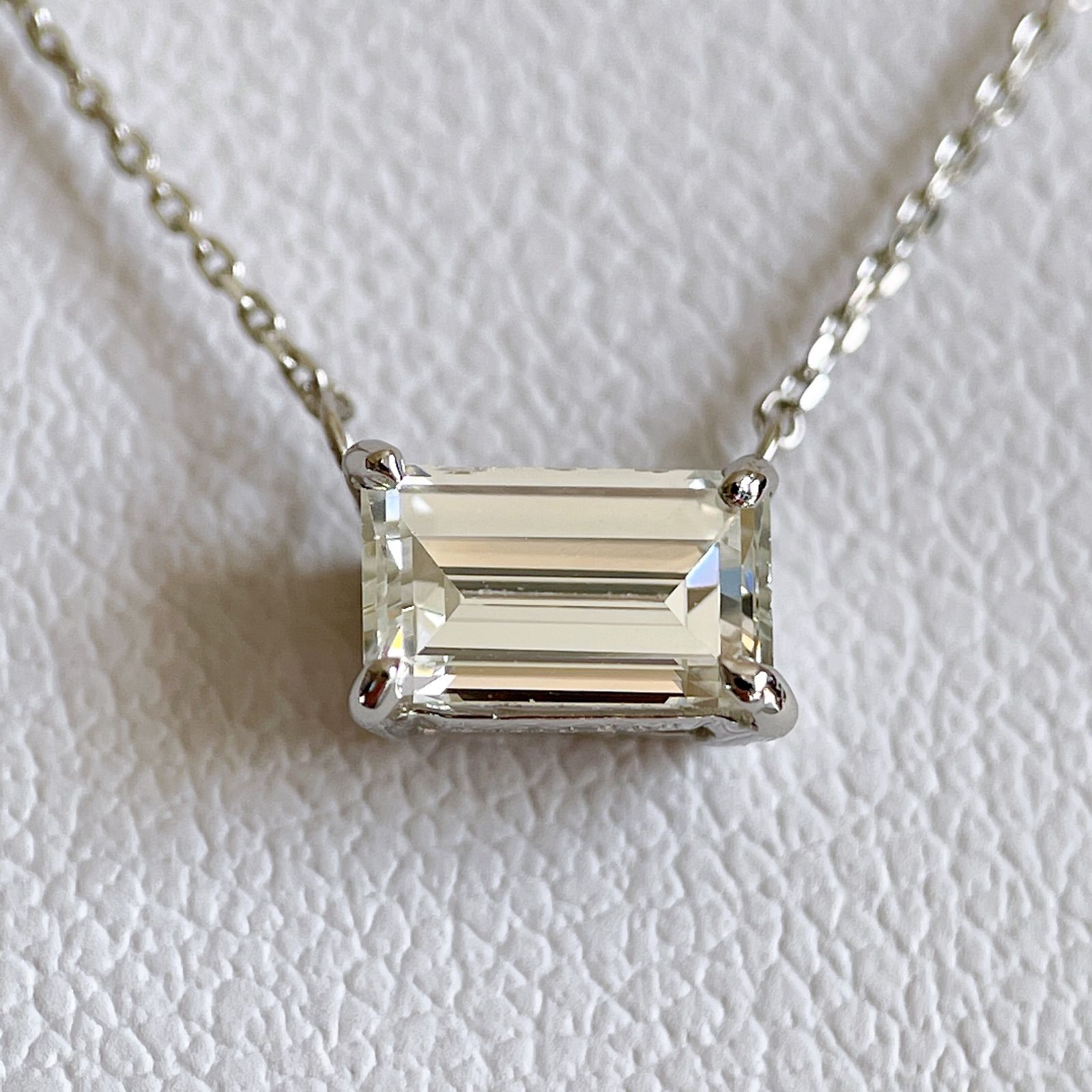 PT950/850 0.505ct バゲットカットダイヤモンド ネックレス - メルカリ