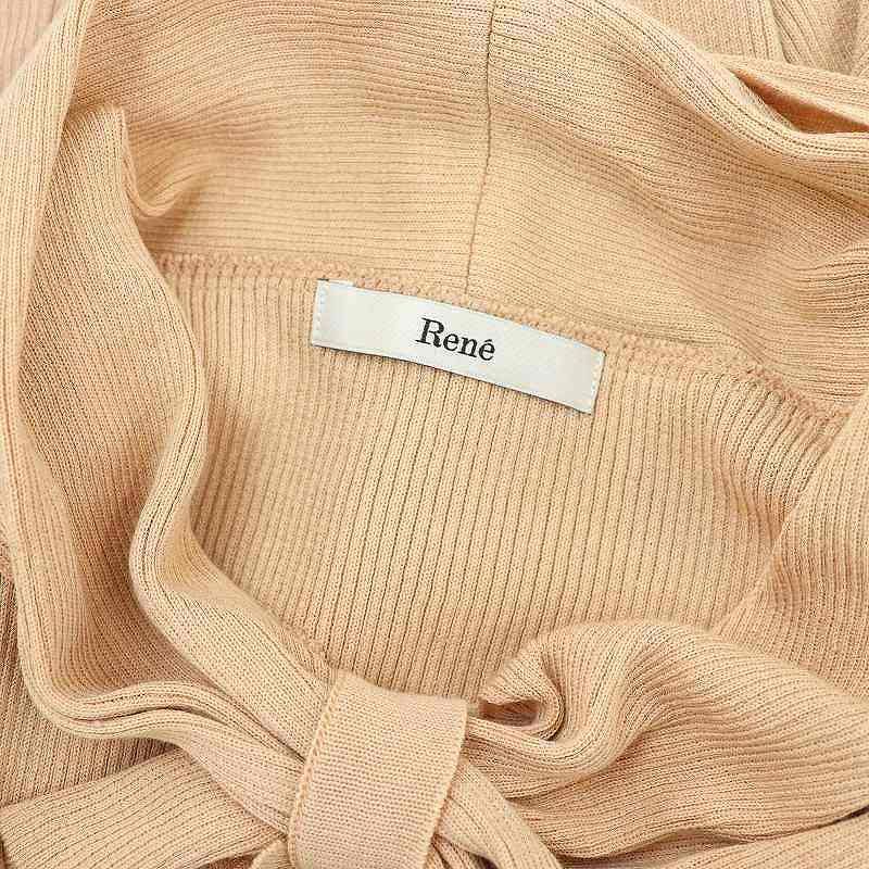ルネ Rene フリル ノースリーブニット カットソー パールボタン