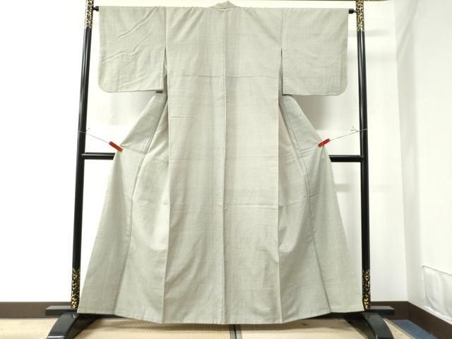 平和屋本店■極上　本場結城紬　重要無形文化財　100亀甲　唐草間道　紅消鼠色地　証紙付き　逸品　CZAA3845s5 平和屋本店□極上 本場結城紬 重要無形文化財 100亀甲 唐草間道 紅消鼠