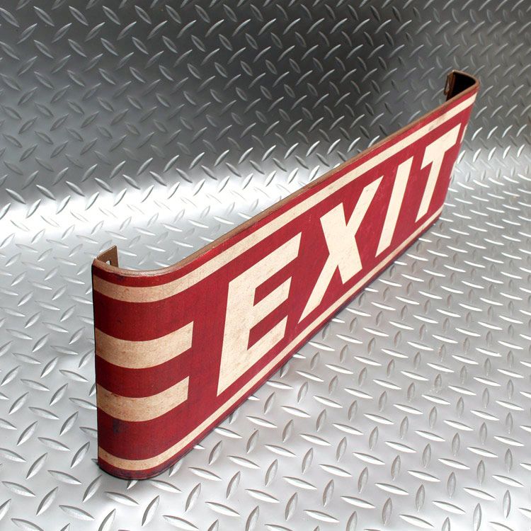 看板 メタルサイン「Exit」HFT-337 縦18×横57.5×奥行き4cm スチール製