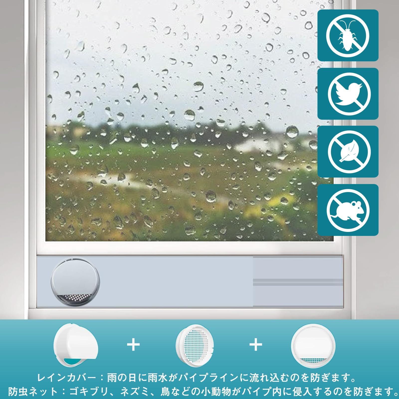 雨よけデザイン 密封性向上 二重径対応 ポータブルエアコン 窓枠高さ67から180cmまで使用可 スポットクーラー アップグレード