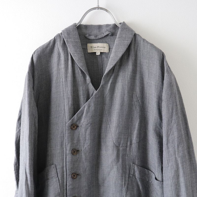 ヴラスブラム Vlas Blomme 美品 Linen cotton wool ラチネ Wフロントコートワンピース F/ブラック系  定価7.4万【2400013496186】 - メルカリ