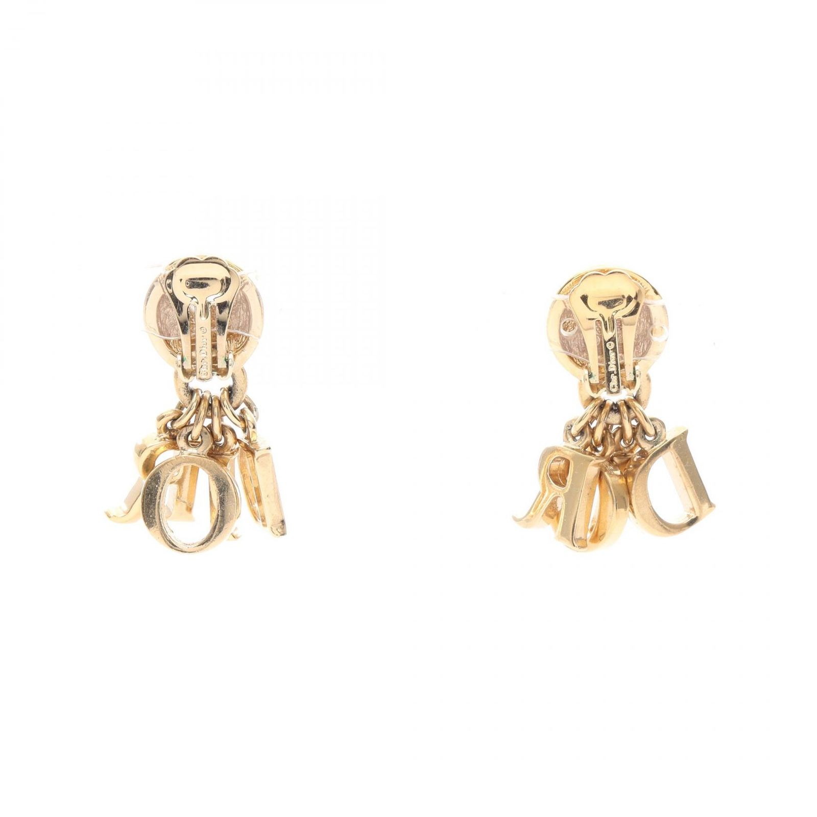 ディオール Dior イヤリング Diorロゴ GP ゴールドメッキ イヤリング レディース Used B