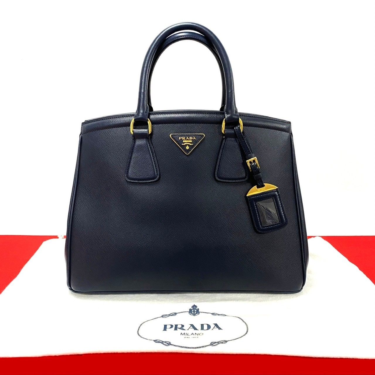 未使用保管品 希少品 袋付き PRADA プラダ 三角ロゴ 金具