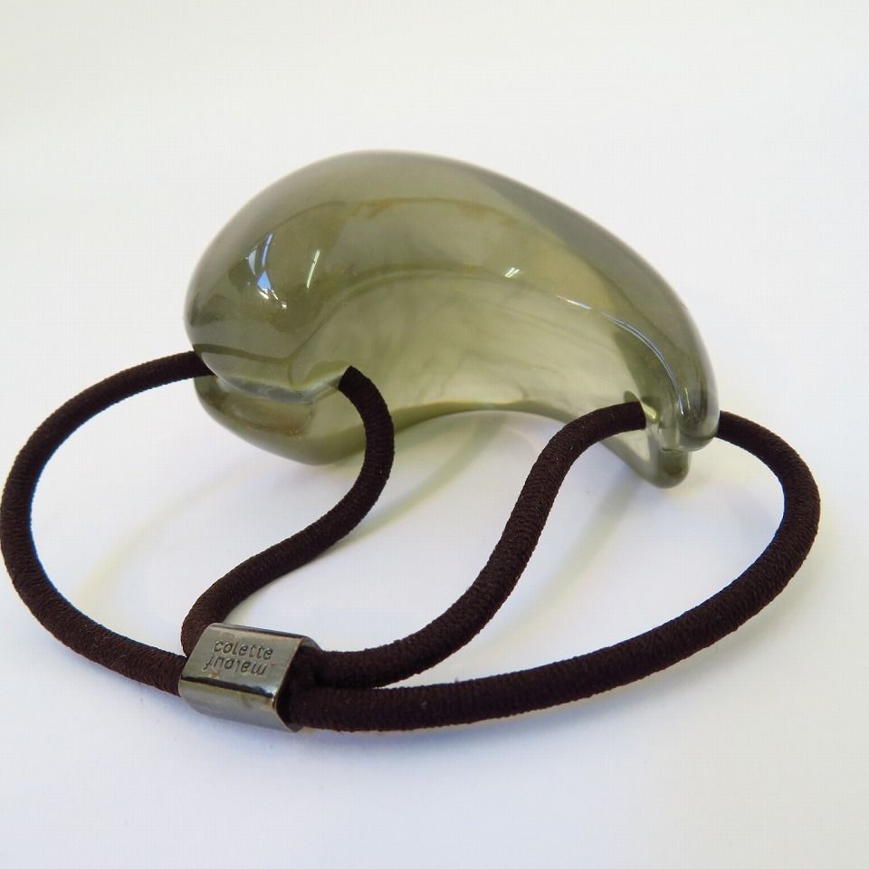 美品★colette malouf グラスポニー クリア ヘアゴム ラージ colette malouf ◇glass pony large 美品☆colette malouf