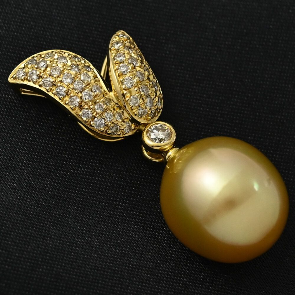 サウスシー ゴールドパール･ダイヤモンドペンダントトップ