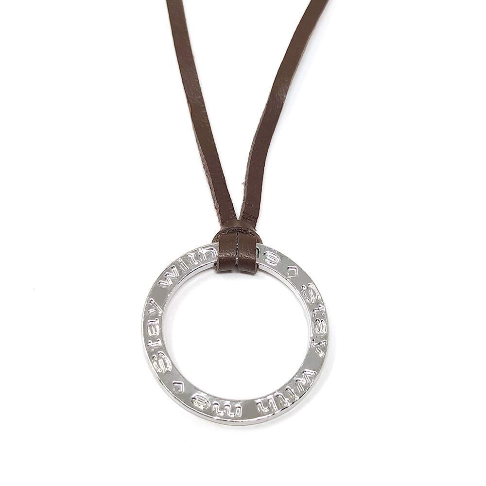 メンズ メッセージ メガネホルダー ネックレス ロング シルバー レザー リング arne 002 sv S W P