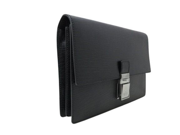 GUCCI グッチ セカンドバッグ - 114686 ブラック レザー メンズ