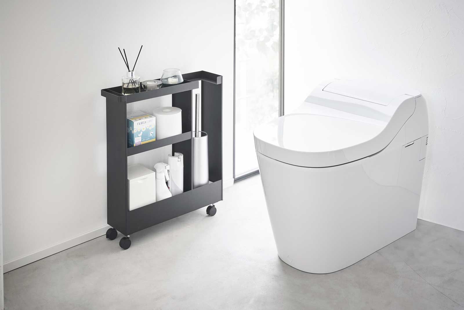 キャスター付きトイレスリムワゴン