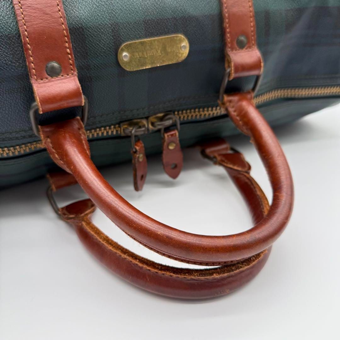 良品】RalphLauren タータンチェック ボストンバッグ