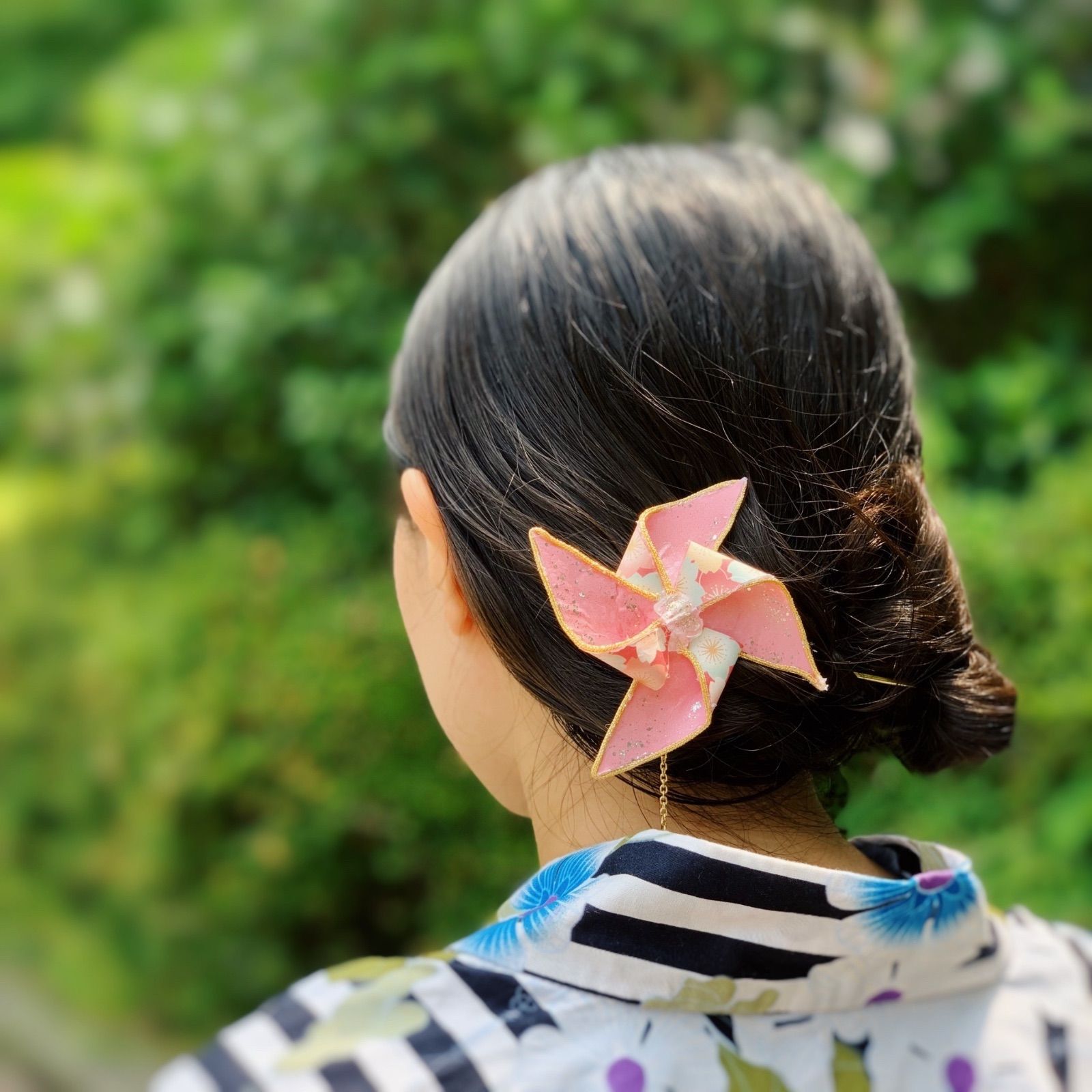浴衣 髪飾り かんざし 一本簪 一本かんざし 風車 シンプル 結婚式 成人 