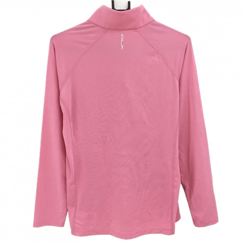 RLX（RalphLauren） - 【超美品】RLXラルフローレン 長袖ハイネックシャツ ピンク ハーフジップ 肩ロゴプリント  レディース M ゴルフウェア Ralph Lauren 超美品】RLXラルフローレン 長袖ハイネックシャツ ピンク ハーフ