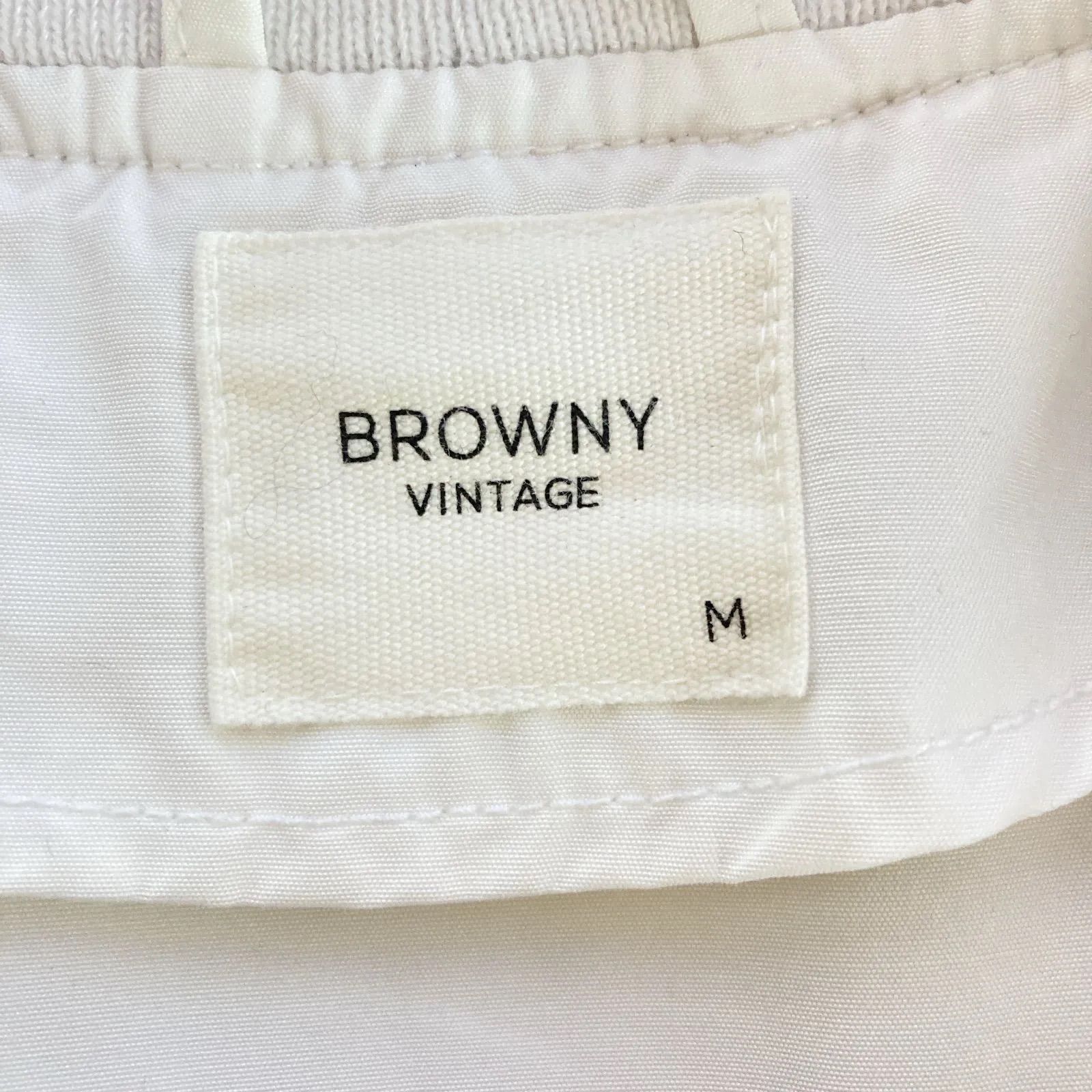 BROWNY VINTAGE ブラウニーヴィンテージ M ホワイト ノーカラー