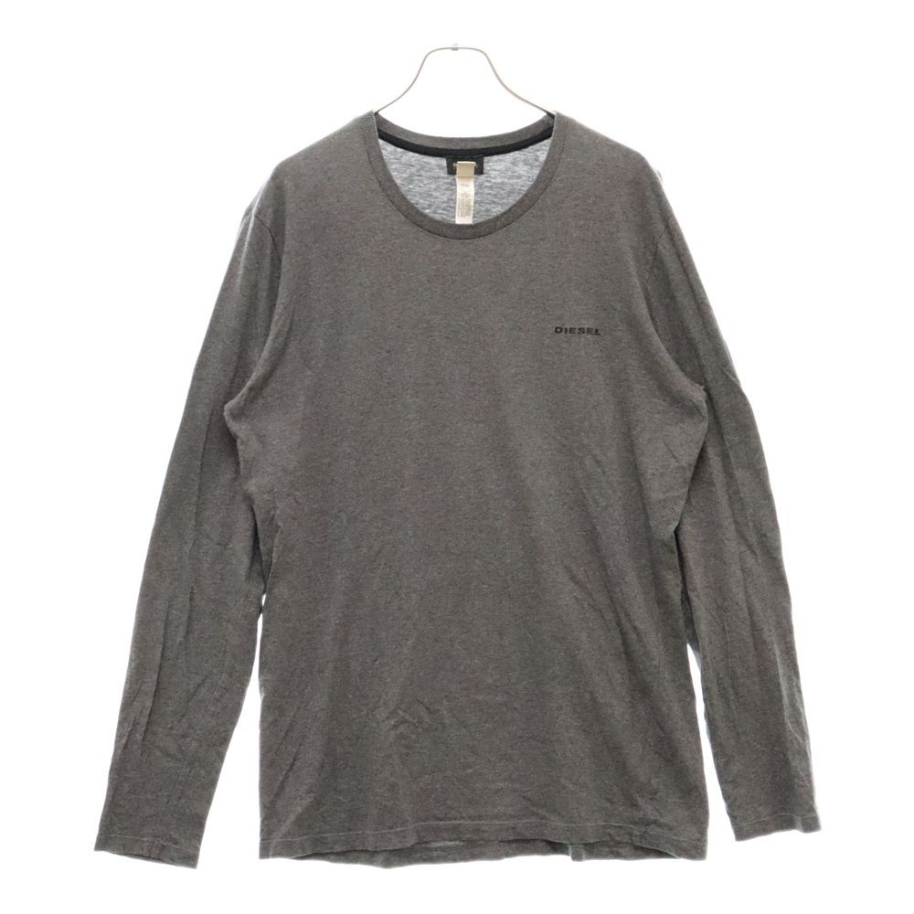 DIESEL グレー ロゴプリント 長袖カットソー XL DIESEL (ディーゼル) ロゴ プリント 長袖カットソー Tシャツ