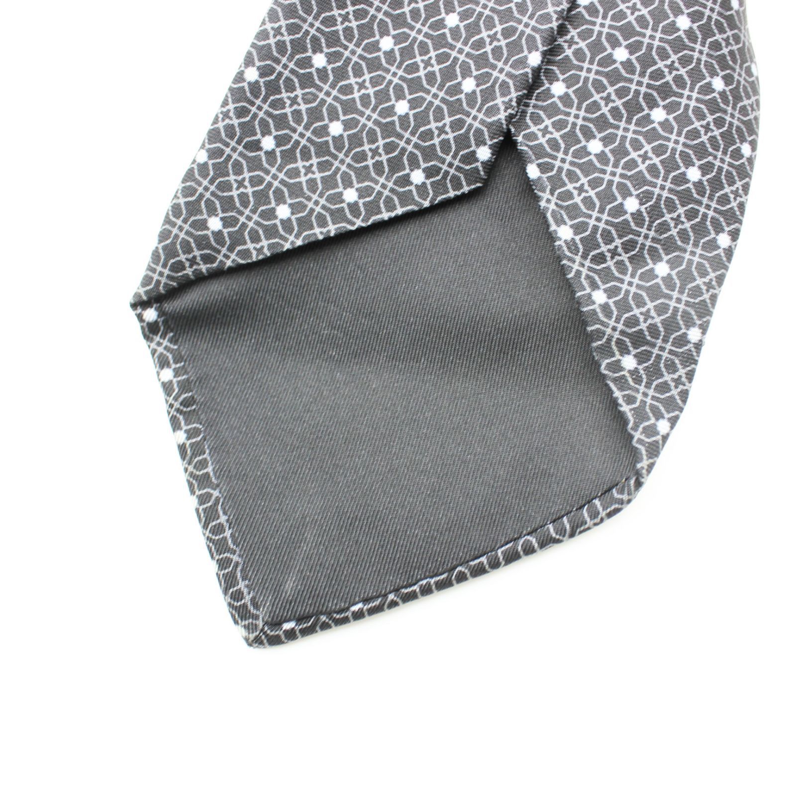 LOEWE ネクタイ グレー アナグラム 幾何学模様 総柄