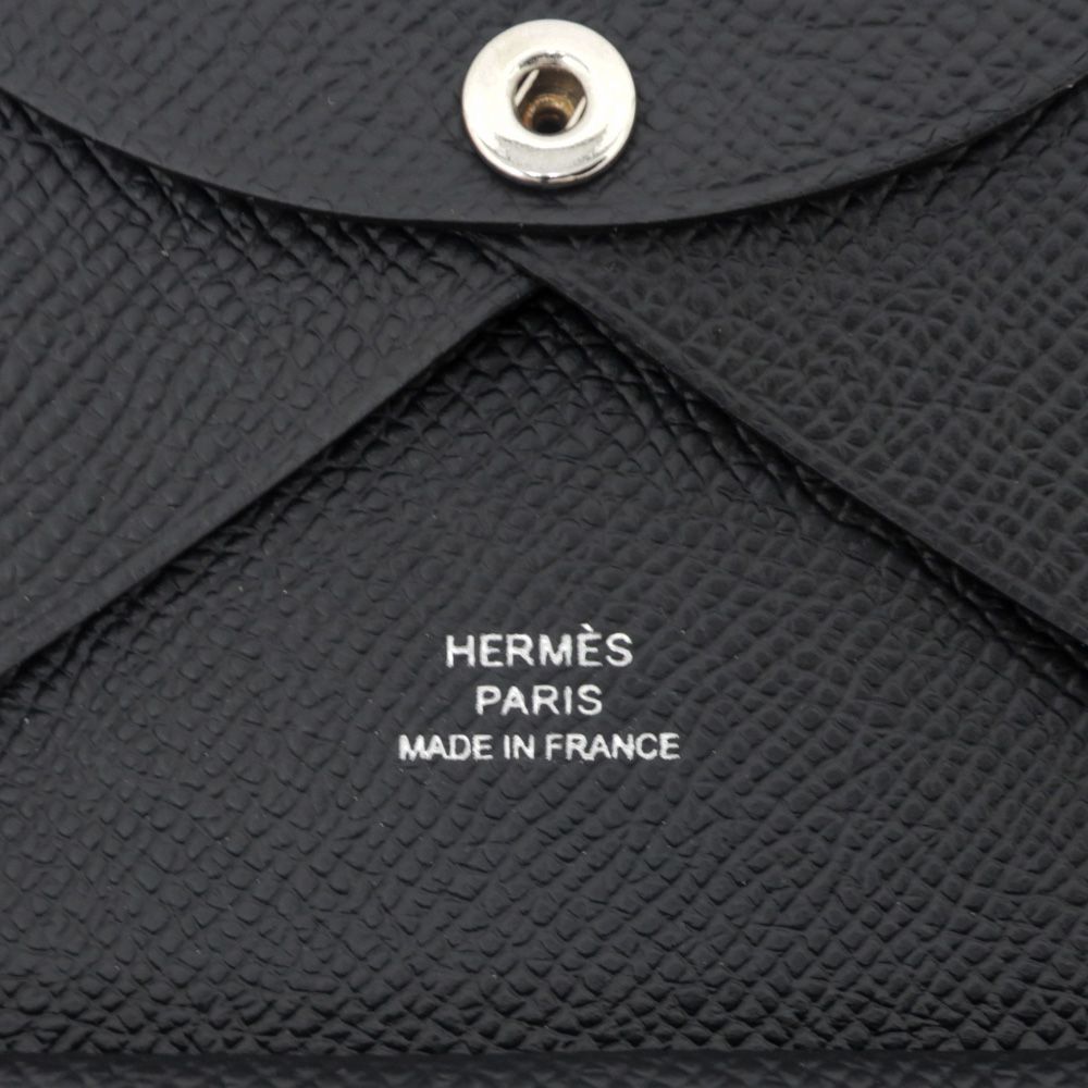 名東】エルメス カルヴィデュオ ブラック コインケース付カード