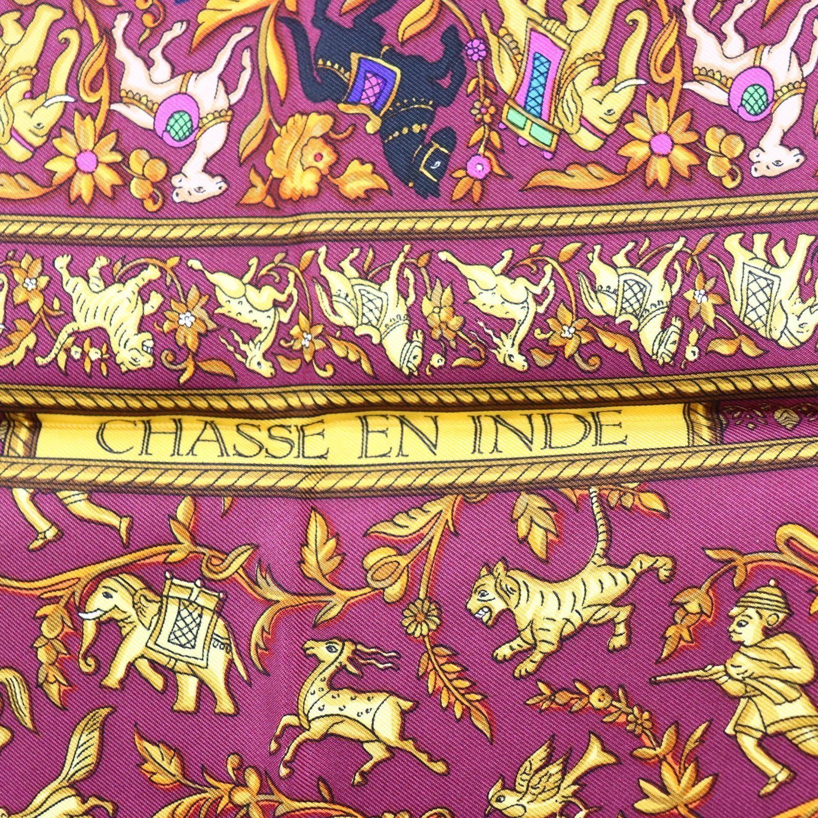 美品 HERMES エルメス カレ90 インドの狩猟 CHASSE EN INDE