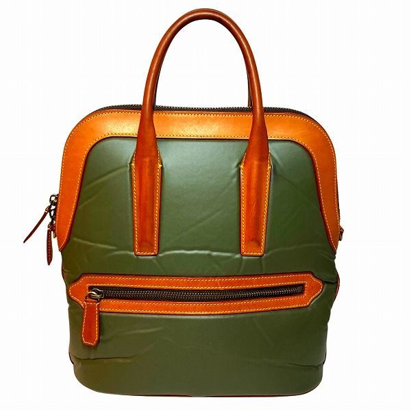 ハンティングワールド カーキ ナイロン バッグ ハンドバッグ ユニセックス