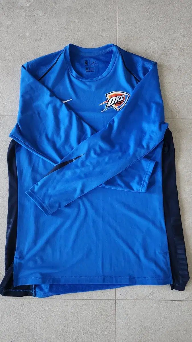 NIKE ナイキ NBA シューティングジャージ ウォームアップシャツ オクラホマ 雷 裏面 メッシュ素材