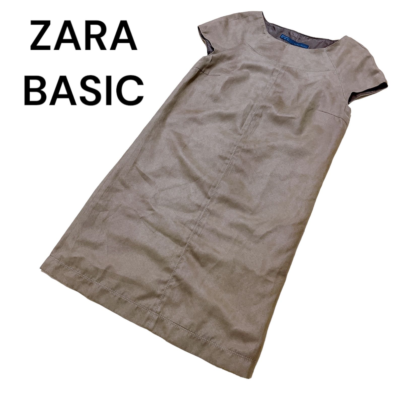 ZARA BASIC】ザラ ベーシック ワンピース ブラウン 茶色 - メルカリ